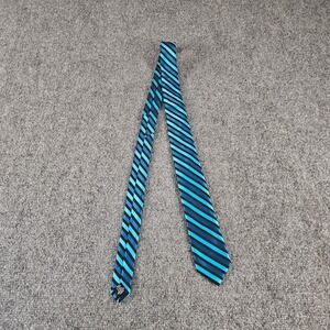 Dockers Boys Striped Necktie Turquoise Blue Black Polyester New with Tags